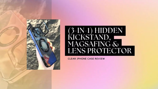 (3-in-1) Hidden Kickstand, Magsafing & Lens Protector Clear iPhone Case Review