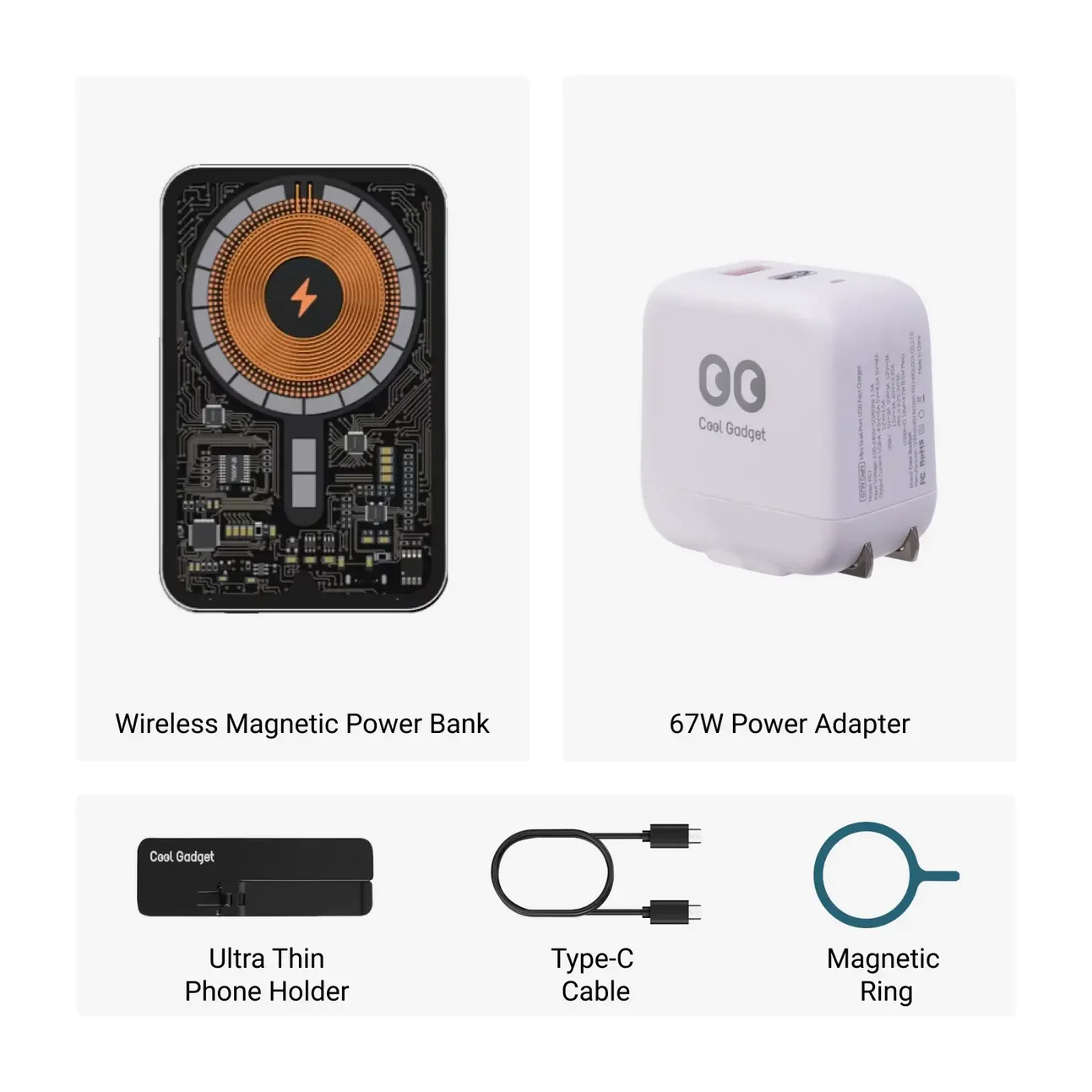 Ultra-thin Magnetic Wireless Power Bank 5000mAh