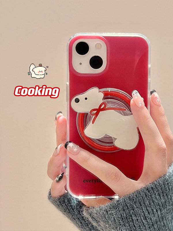 Magnetic Cute Cooking Puppy iPhone Case