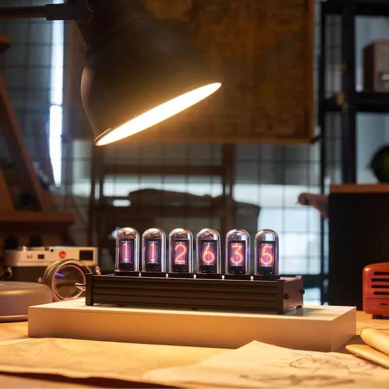 Elekstube Nixie Tube Clock Style in Cyberpunk & Vintage Decor with Mood Lighting