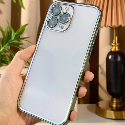 Metal Glitter Transparent iPhone Case With Camera Protector