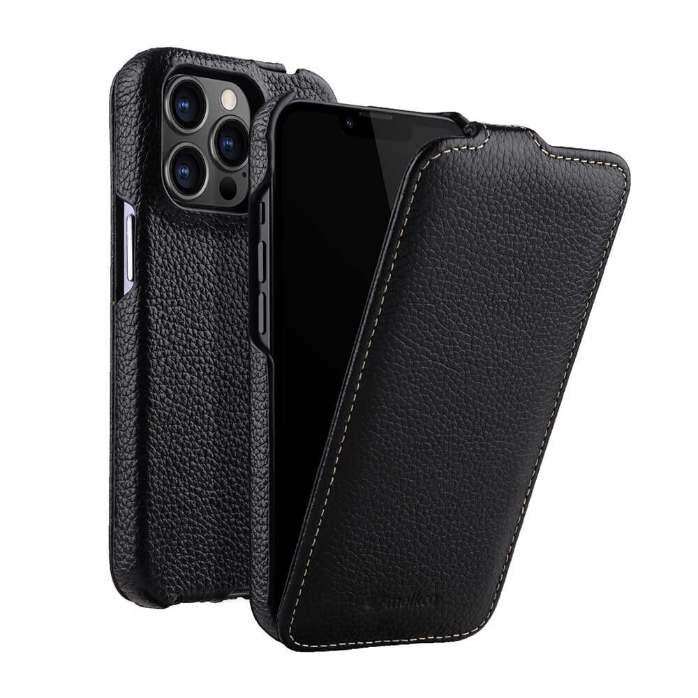 Genuine Leather Vertical Flip iPhone Case