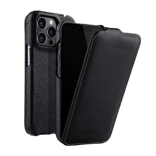 Genuine Leather Vertical Flip iPhone Case