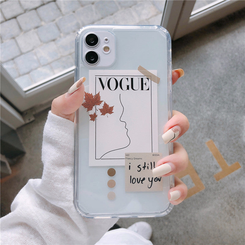 Vogue Maple Leaf Line Art iPhone Case