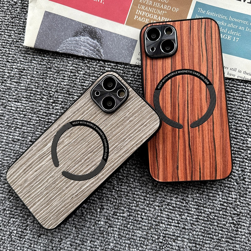Wooden MagSafe iPhone 14 Pro Max case With Camera Protector