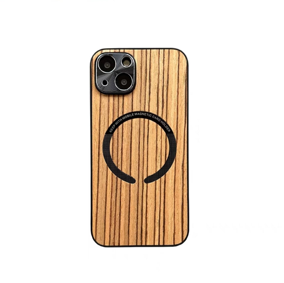 Wooden MagSafe iPhone 14 Pro Max case With Camera Protector