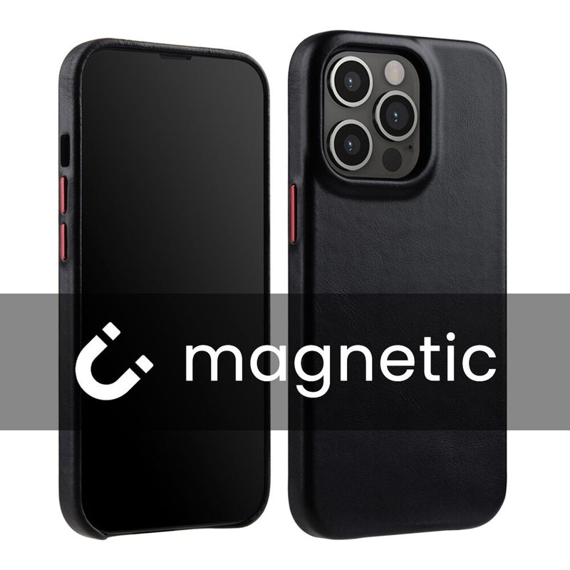 Oil Wax Magnetic Genuine Leather iPhone Case