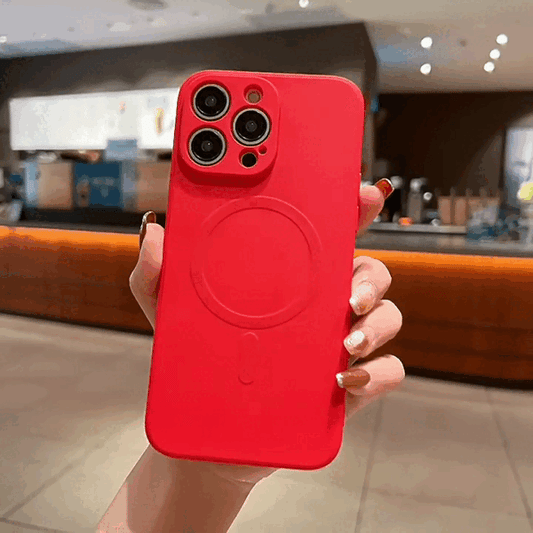 SIMPLE MAGSAFING SILICONE IPHONE CASE WITH CAMERA PROTECTOR