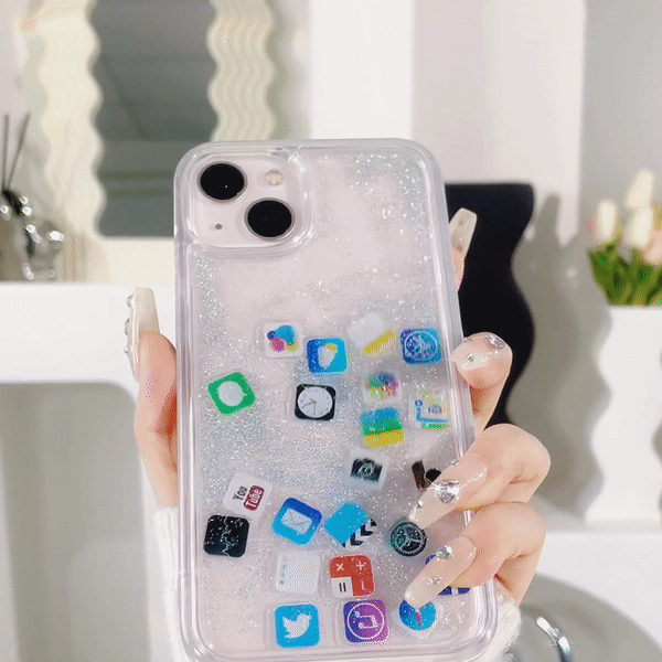 Dynamic Flowing Apps icon iPhone Case
