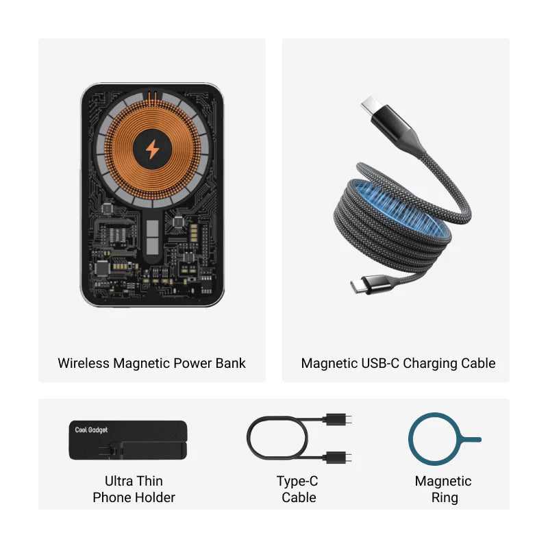 Ultra-thin Magnetic Wireless Power Bank 5000mAh