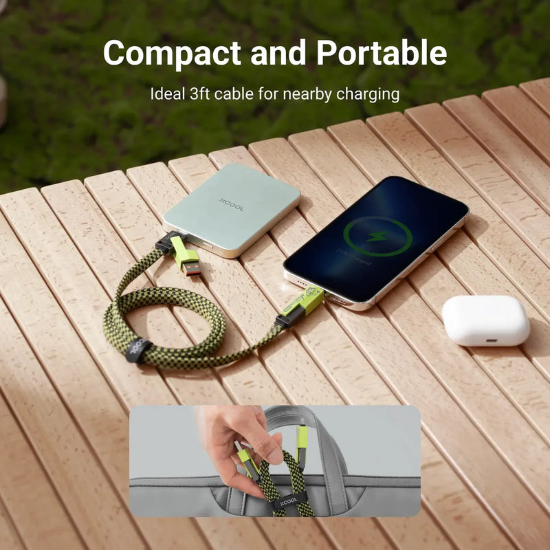 Cable Monster 4-in-1 100W USB-C Cable with Interchangeable Connectors