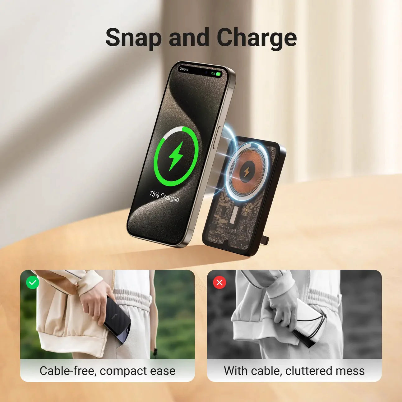 Ultra-thin Magnetic Wireless Power Bank 5000mAh