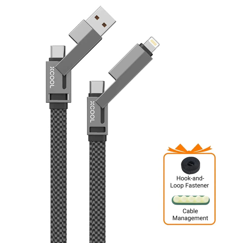 Cable Monster 4-in-1 100W USB-C Cable with Interchangeable Connectors