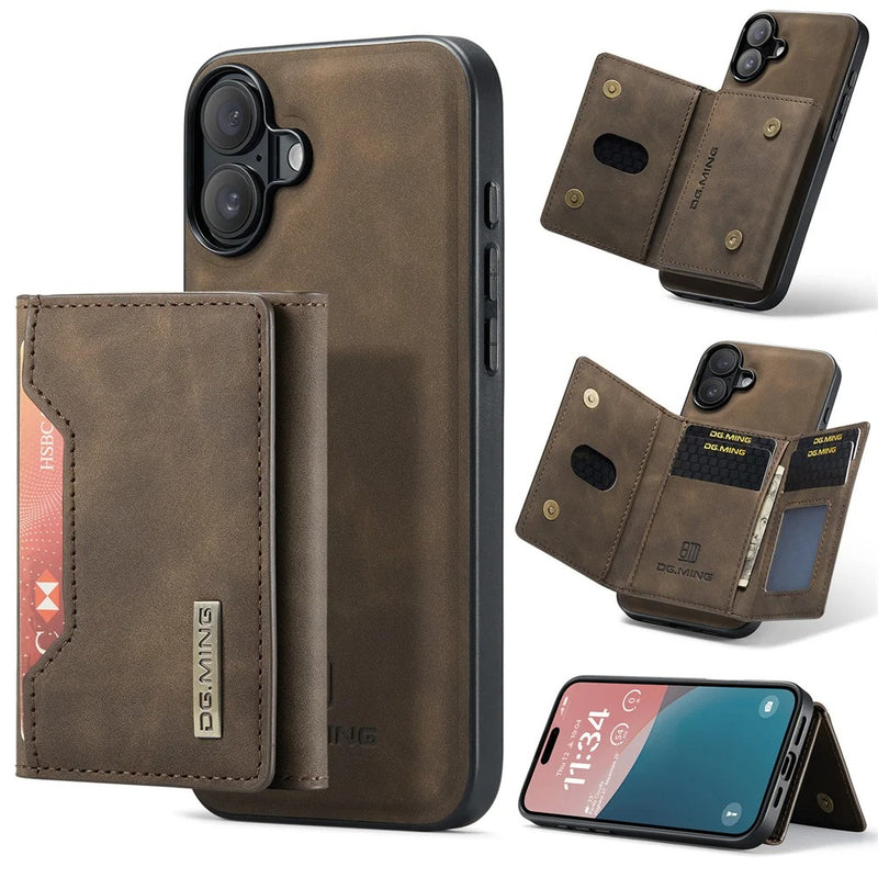 DG.Ming 2 in 1 MagSafe Card Holder Leather iPhone Case