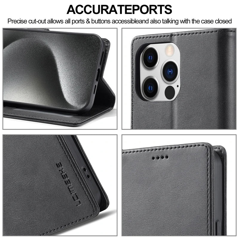 Lc imeeke Magnetic Flip Leather Wallet iPhone Case