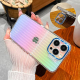 Aurora Laser Gradient Invisible kickstand with Lens Protector iPhone Case