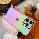 Aurora Laser Gradient Invisible kickstand with Lens Protector iPhone Case