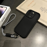 Beautiful solid color iPhone case with strap