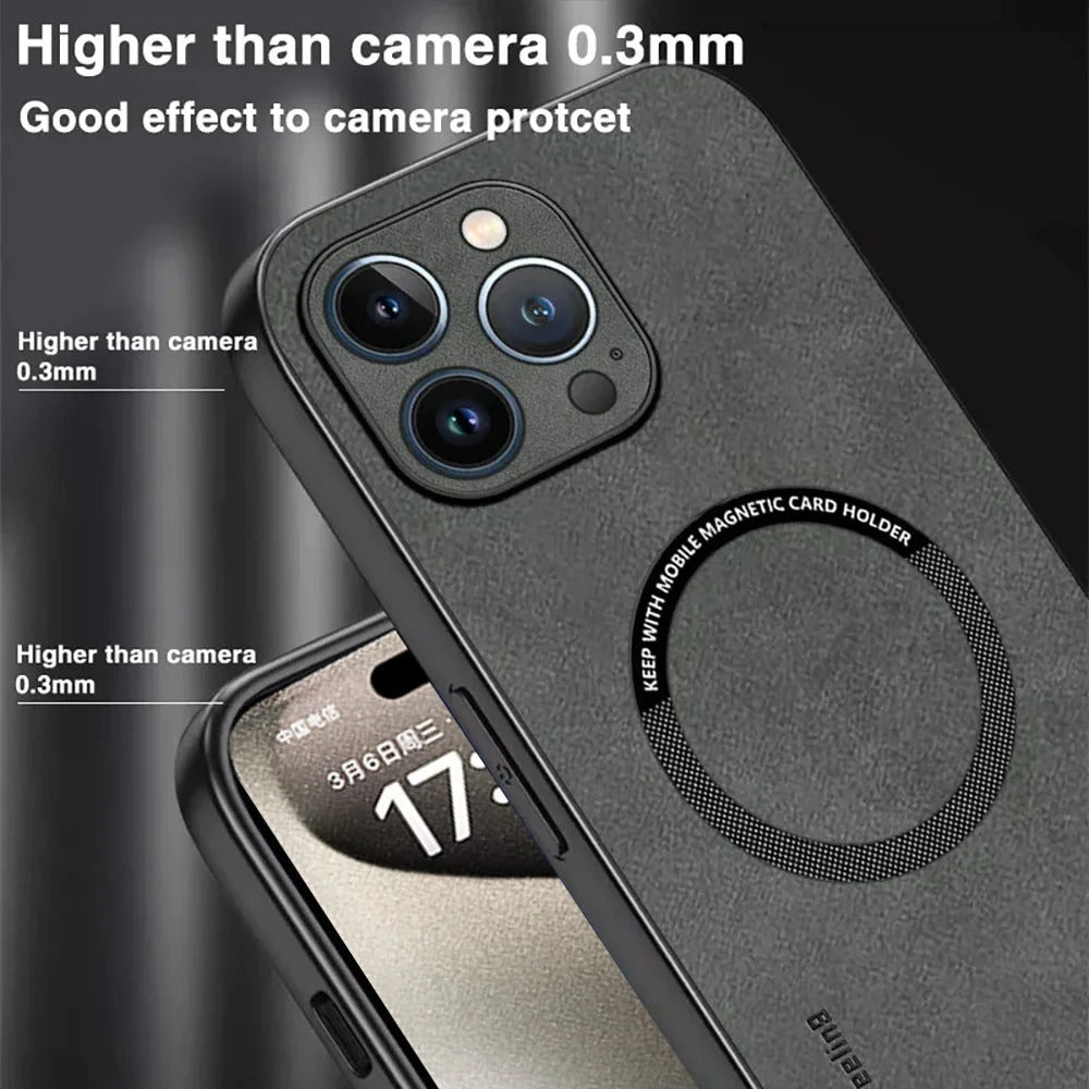Olge Magsafe Shockproof iPhone Leather Case