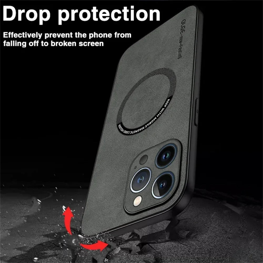 Olge Magsafe Shockproof iPhone Leather Case