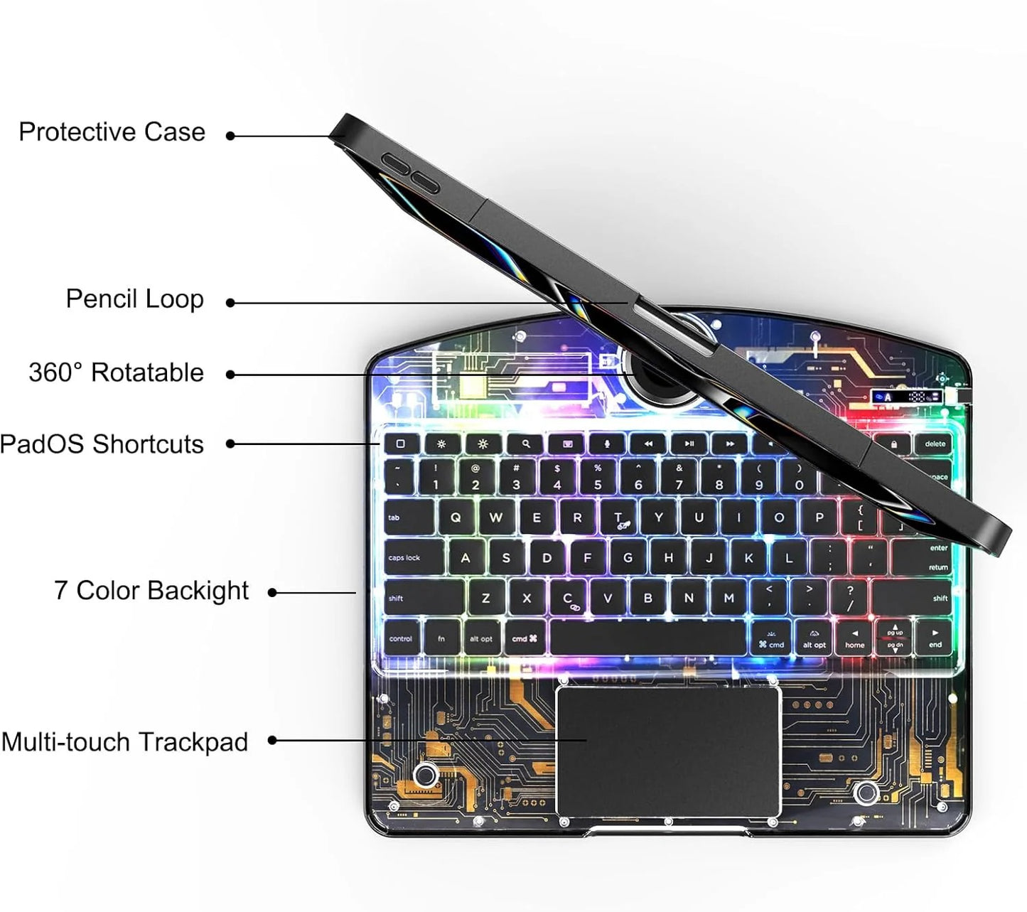 Transparent 360 iPad Keyboard Case