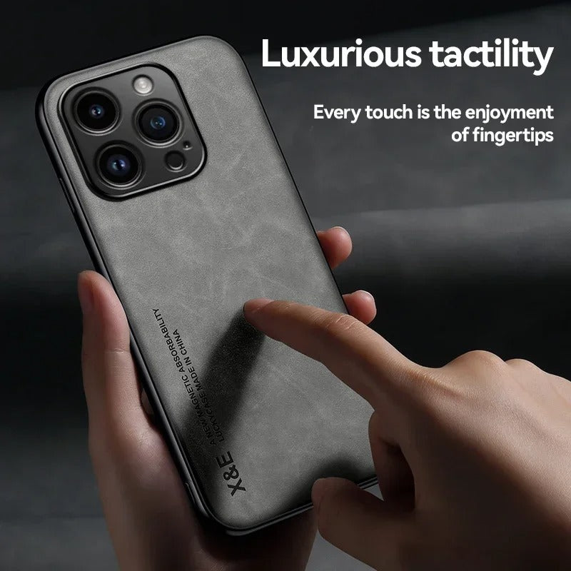 X&E Shockproof Leather iPhone Case