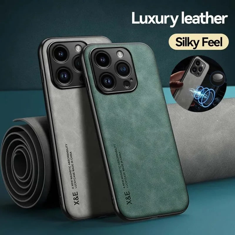 X&E Shockproof Leather iPhone Case