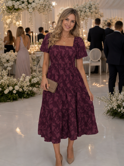 Avielle textured floral midi dress 8