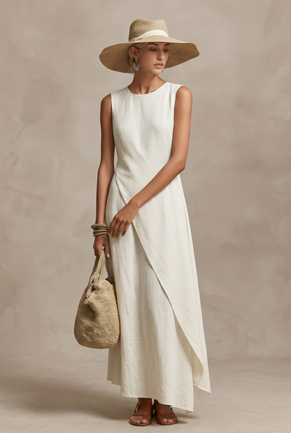 Ivora | Asymmetric Linen Maxi Dress