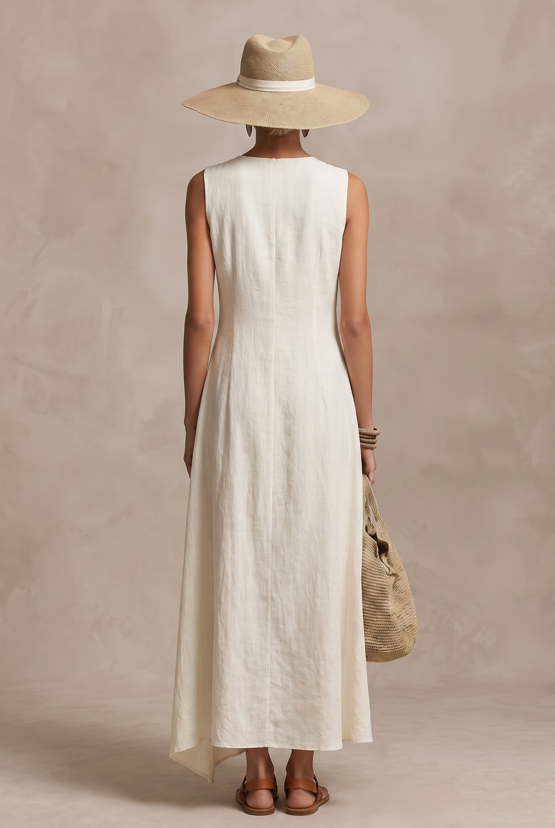 Ivora | Asymmetric Linen Maxi Dress