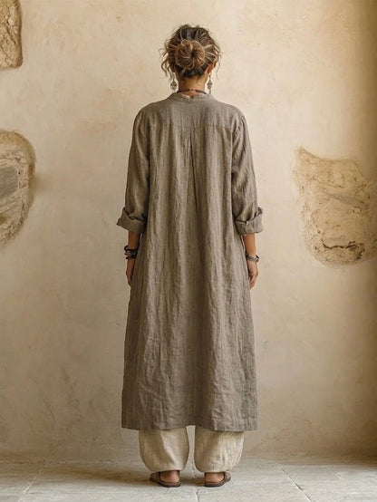 Natural cotton linen three-piece set