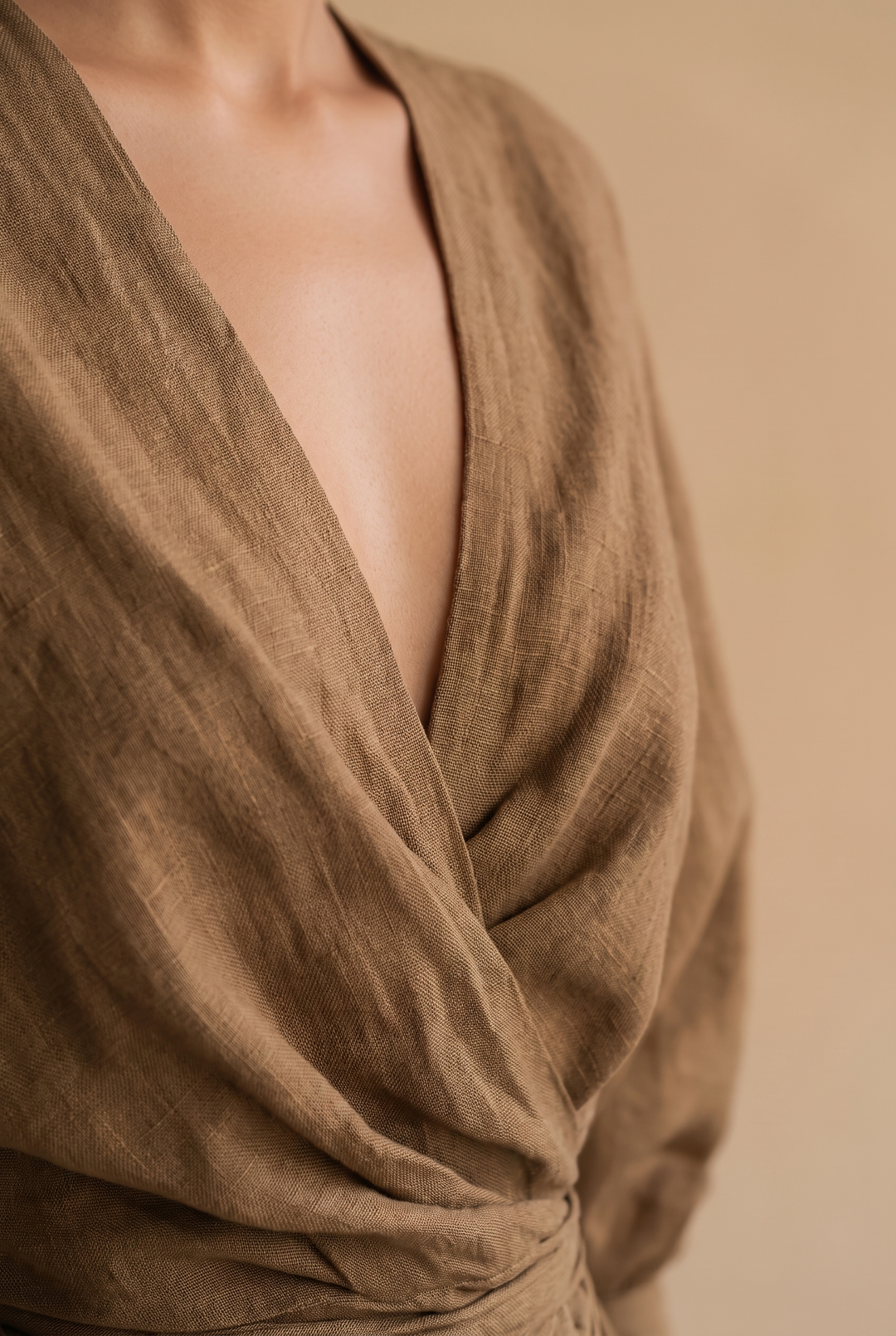 Solea | V-Neck Linen Blend Maxi Dress