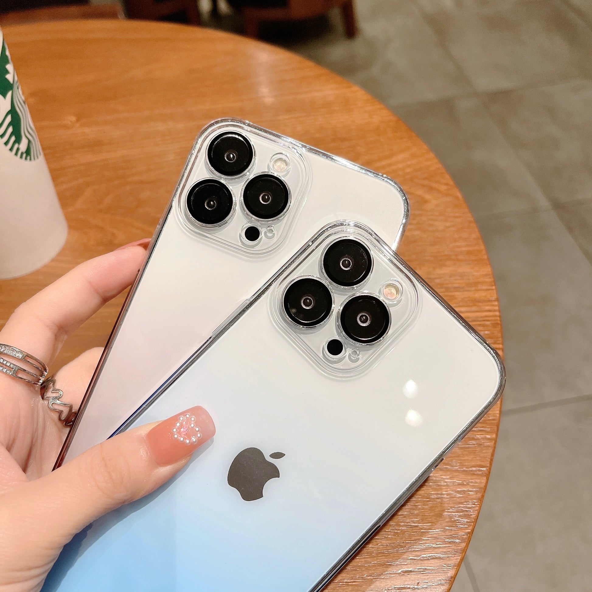 Faded Color Clear iPhone Case With Camera Protector