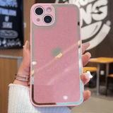 Solid Color Glitter Metal Edge iPhone Case