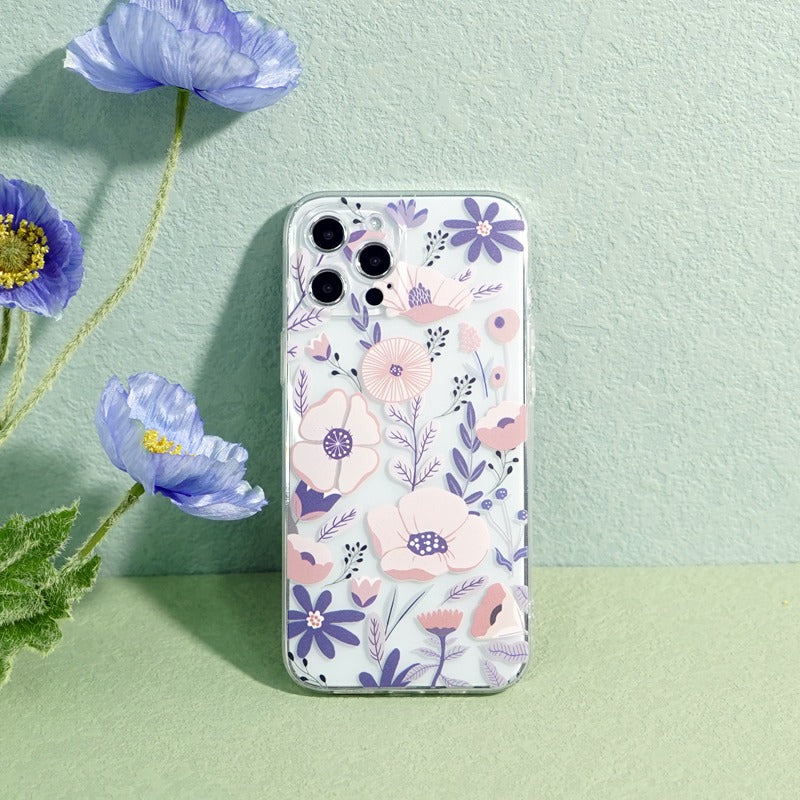 Floral Art Transparent iPhone Case