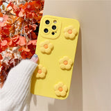 3D Yellow Flower Silicone iPhone Case