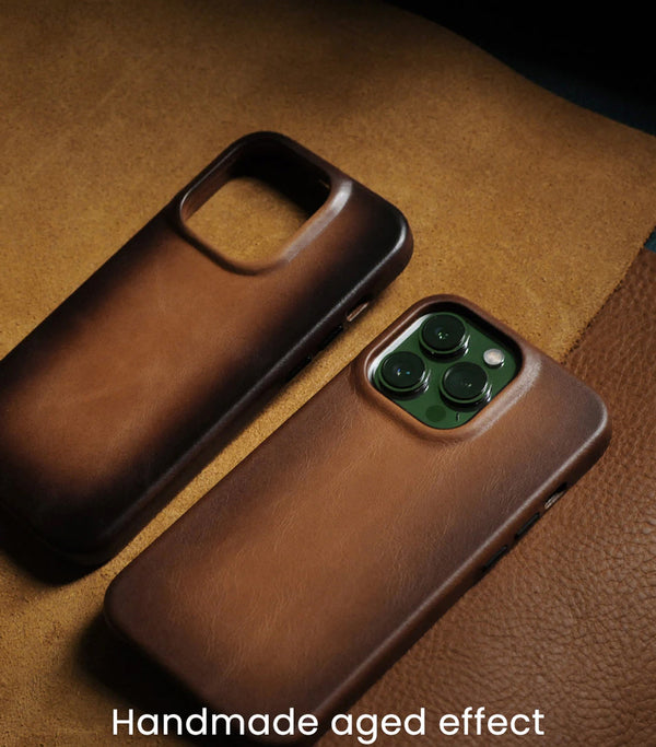 Oil Wax Magnetic Genuine Leather iPhone Case