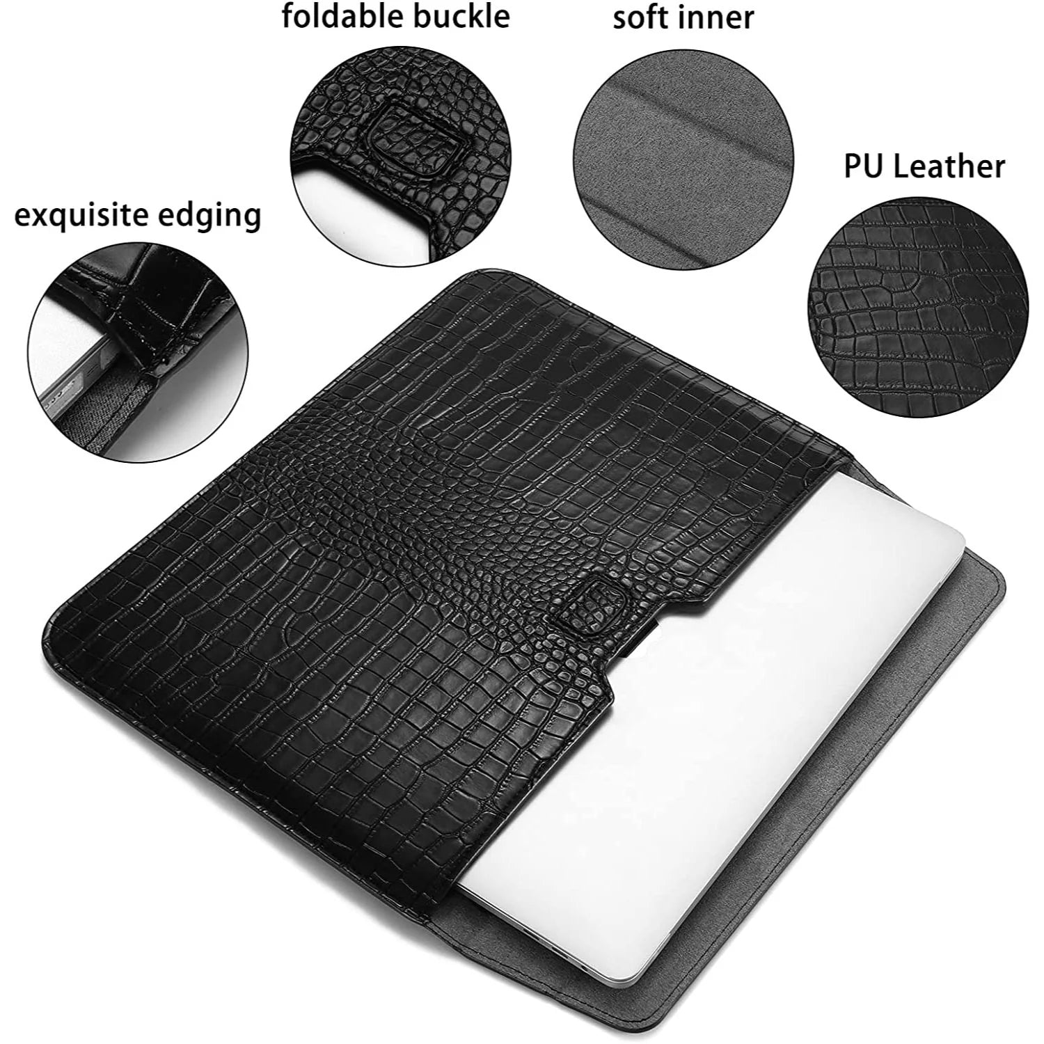 Crocodile Skin Leather iPad/Laptop Sleeve