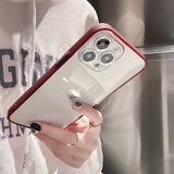 Shell Transparent Wine Red Frame iPhone Case