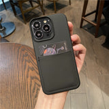 Silicone Matte Feel Card Holder iPhone Case