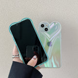 Laser 3D Heart Glitter Transparent iPhone Case