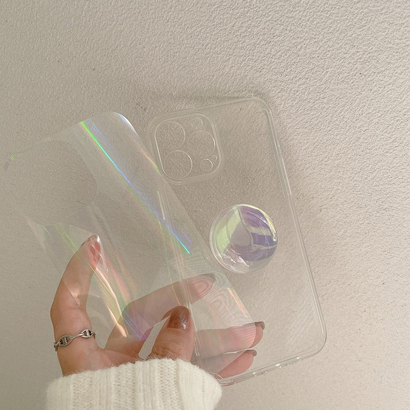 Transparent Aurora Laser Stand iPhone Case