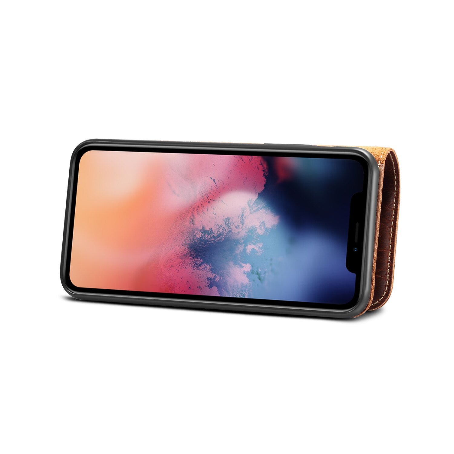 Genuine Leather Protective Holster iPhone Case