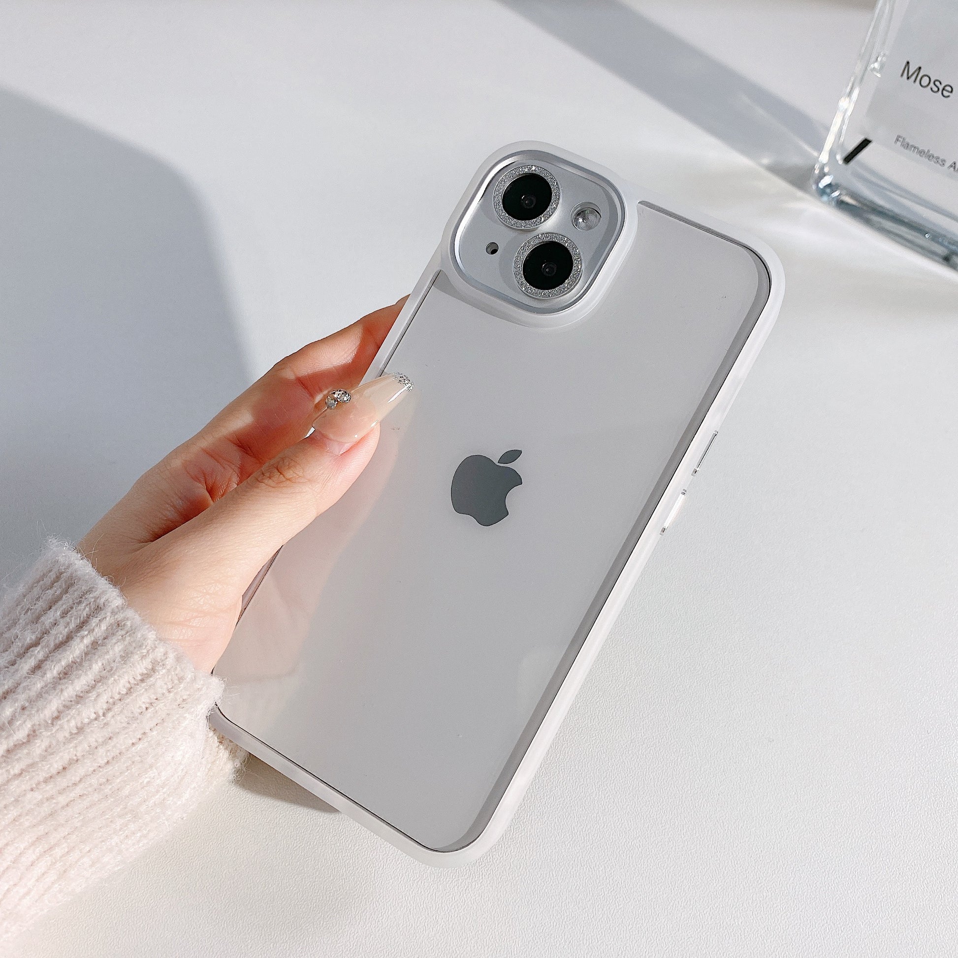 Shockproof Clear iPhone Case With Sparkly Lens Protector