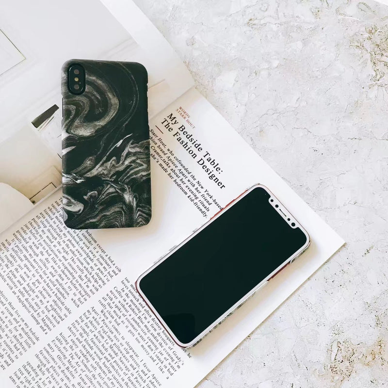 Black White Marble iPhone Case