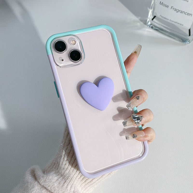 3D Love Color Contrast Boarder iPhone Case