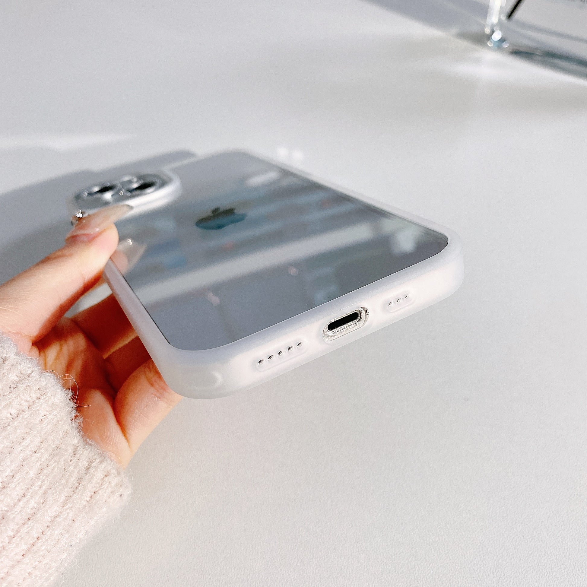 Shockproof Clear iPhone Case With Sparkly Lens Protector