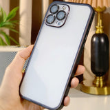 Metal Glitter Transparent iPhone Case With Camera Protector