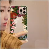 Korean Flower Border Mirror iPhone Case