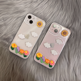 3D Cloud Flowers iPhone Case